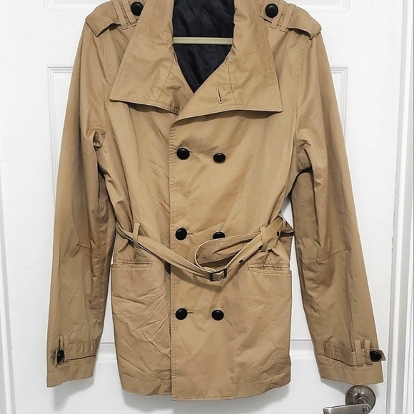 River Island Camel Coat Double Breasted Belted XL - Picture 3 of 9